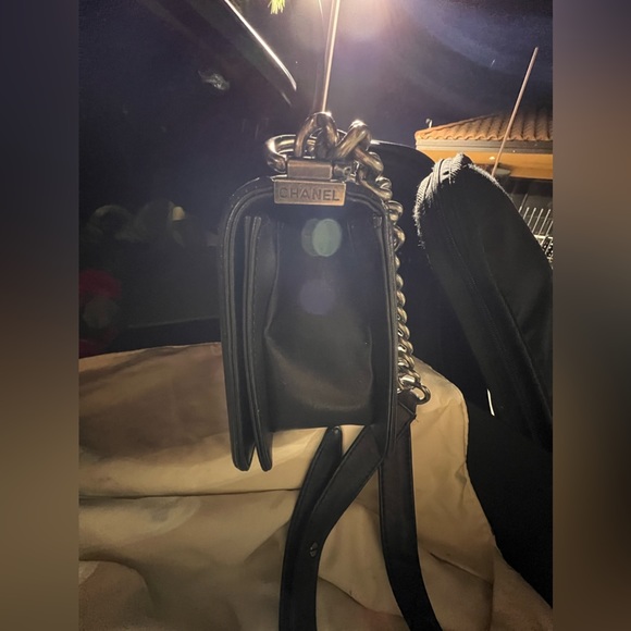 Authentic Chanel Python Black Old Medium Boy RARE - Picture 6 of 13